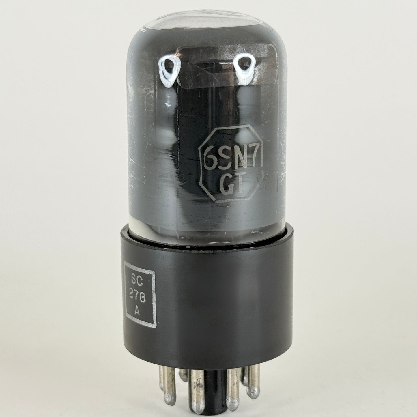 (1) Tested Balanced RCA JAN CRC 6SN7GT Tube VT-231 Black Plates Gray Glass V2E