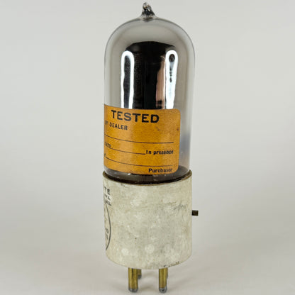 (1) Tested DeForest DL5 Tube Tipped Glass Audion Triode UX Base Brass Pins