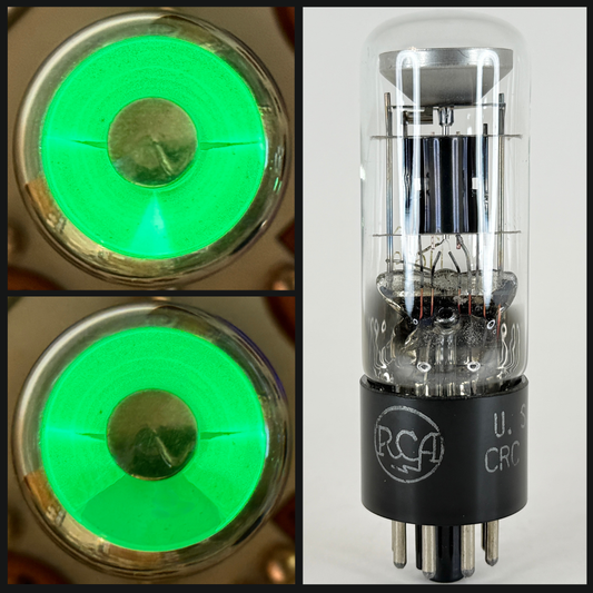 (1) Tested 1943 RCA USN CRC 1629 Eye Tube Code K4E Bright Green Tube (a)