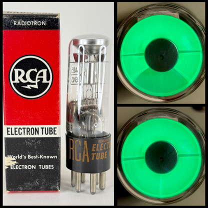 (1) Tested RCA 6AB5 6N5 Eye Tube Code MJ Bright Green Indicator 6AB5/6N5 Tube