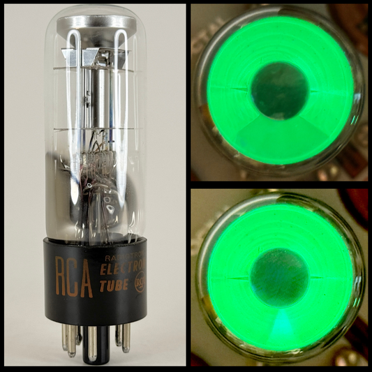 (1) Tested RCA 1629 Eye Tube Code 6512 Bright Green Indicator Tube Magic Eye