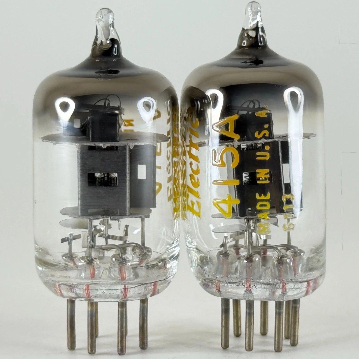 Tested Matched Pair 1960s Western Electric 415A Tubes Black Plates 6113 & 6313