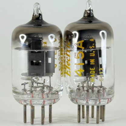 Tested Matched Pair 1960s Western Electric 415A Tubes Black Plates 6113 & 6313