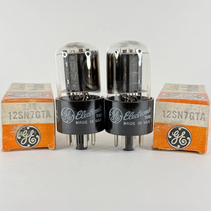 Tested Matched Pair GE 12SN7GTA Tubes Gray Plates Date Codes 58-43 12SN7 GTA