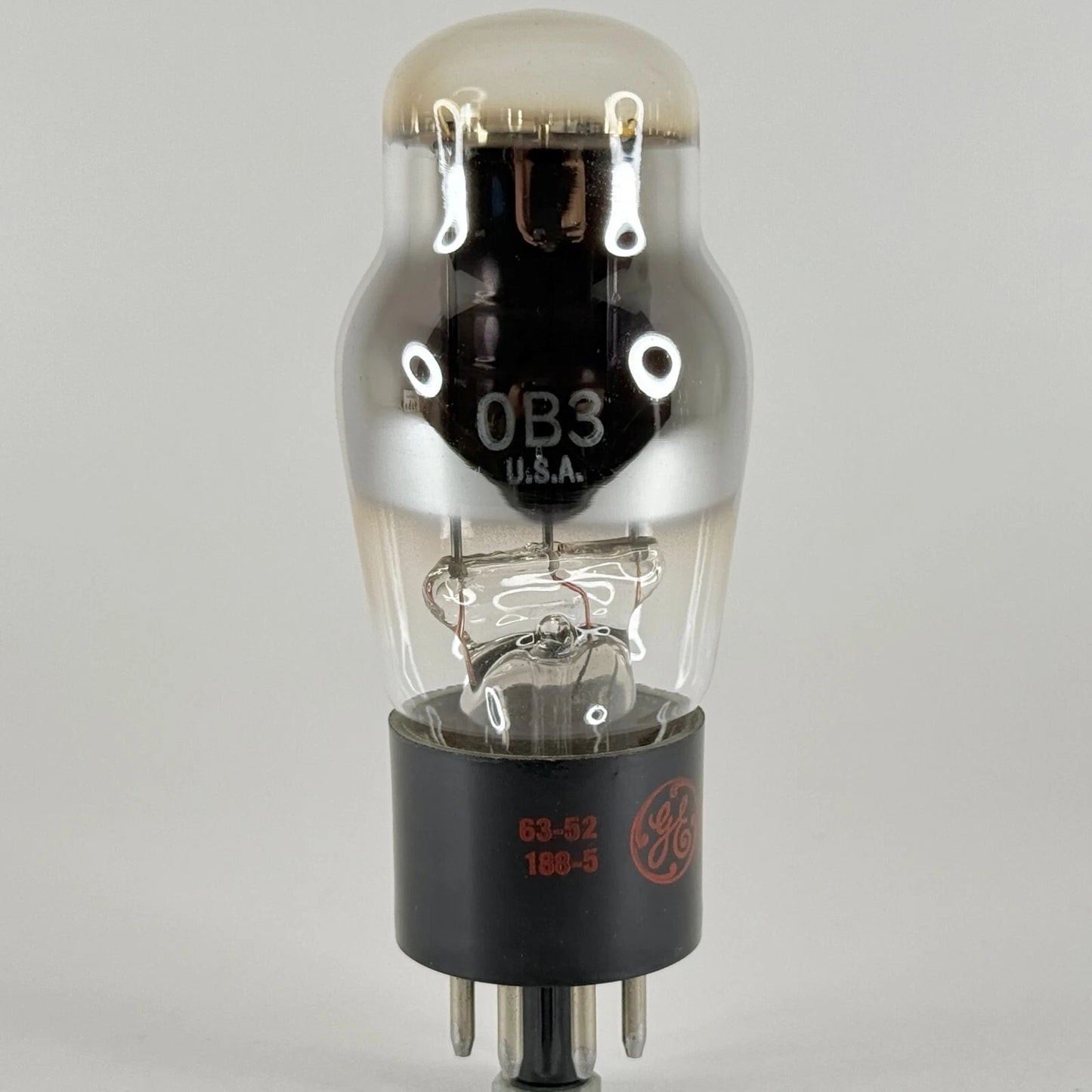 (1) Tested GE 0B3 Tube Red Letter with Box Code 63-52 Voltage Regulator Tube