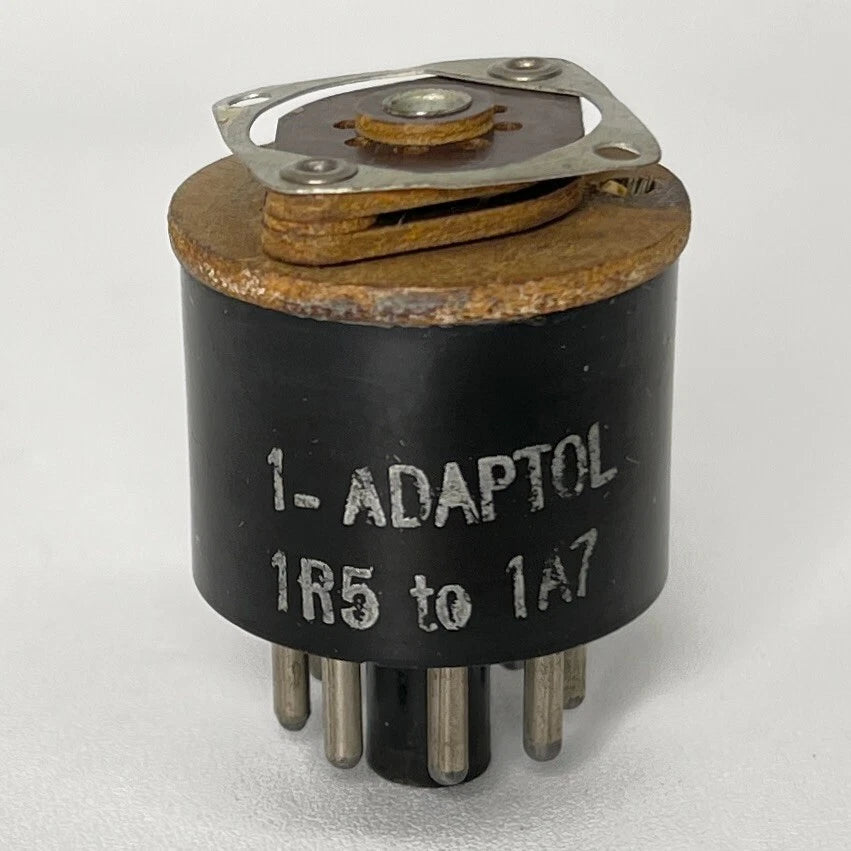 Vintage Adaptol No. 1 Radio Tube Socket Adapter 1R5 Tube to 1A7 Tube (c)