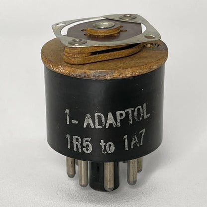 Vintage Adaptol No. 1 Radio Tube Socket Adapter 1R5 Tube to 1A7 Tube (c)
