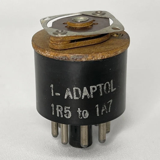 Vintage Adaptol No. 1 Radio Tube Socket Adapter 1R5 Tube to 1A7 Tube (c)