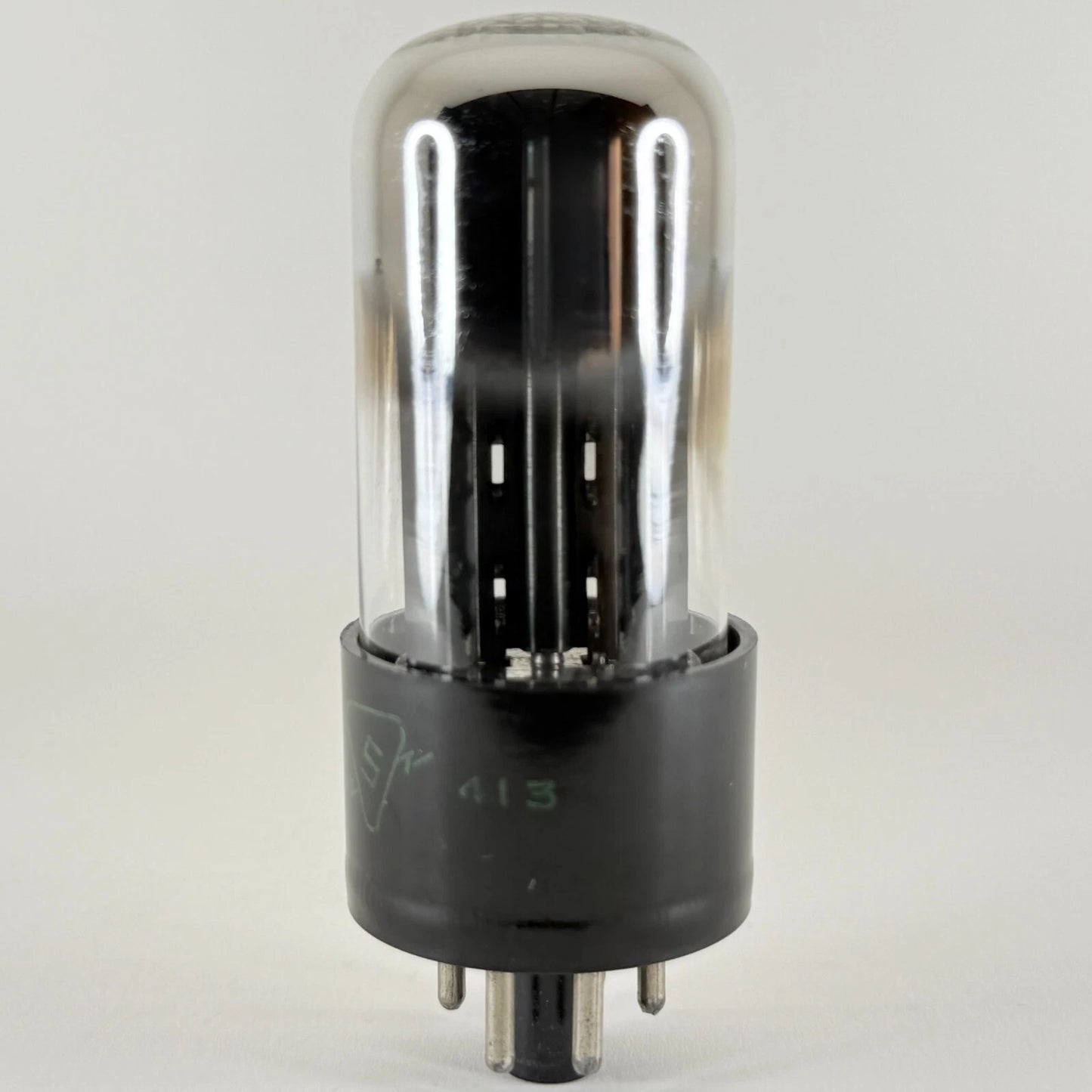 (1) Tested 1954 Sylvania 6W4GT Tube Date Code 413 Sylvania Green Logo 6W4 GT