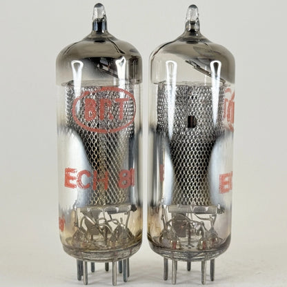 Tested Matched Pair BRT Radio ECH81 Tubes (6AJ8 Tubes) with Boxes Codes YD1 7H