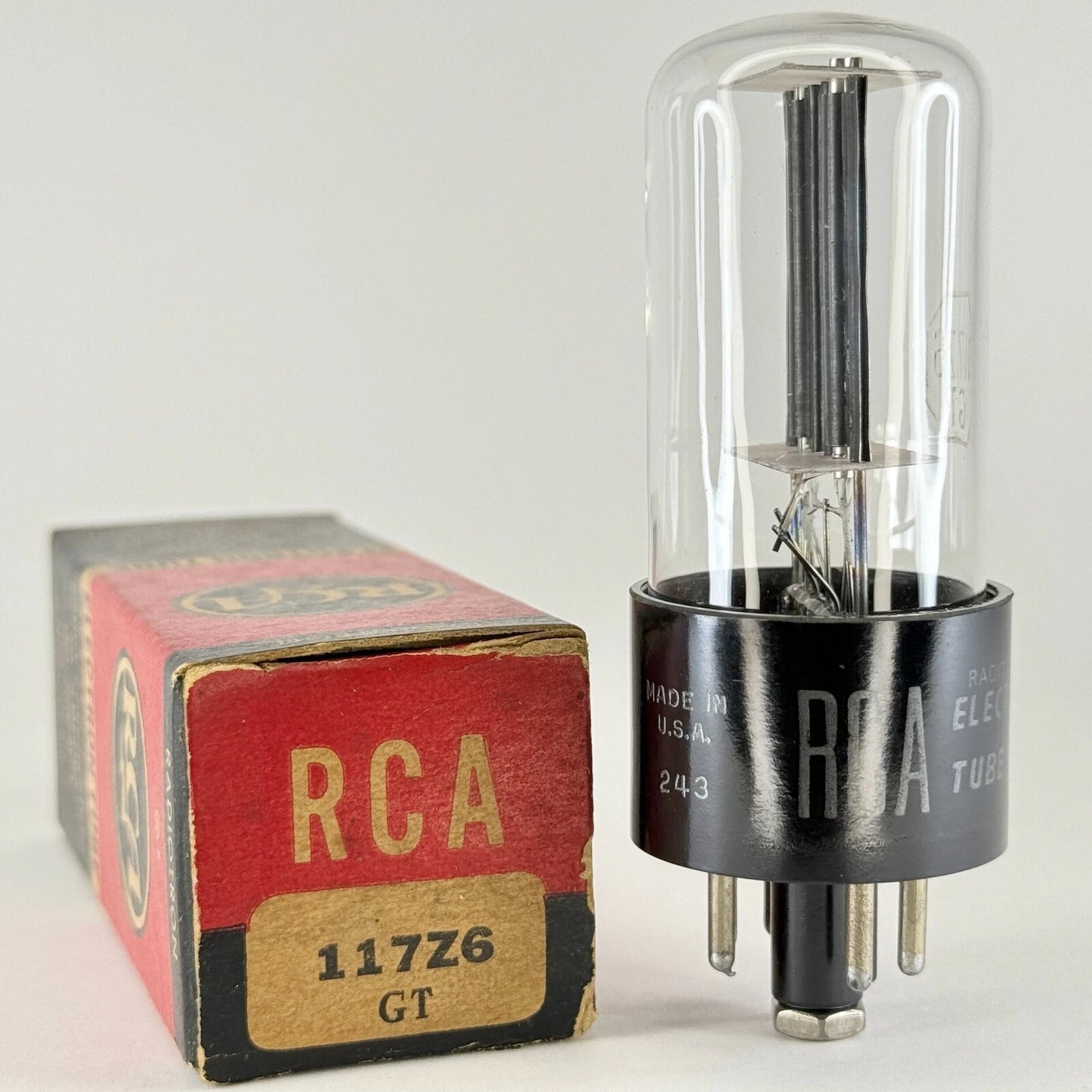 (1) Tested Balanced RCA 117Z6GT Tube with Box Date Code 243 RCA 117Z6 GT