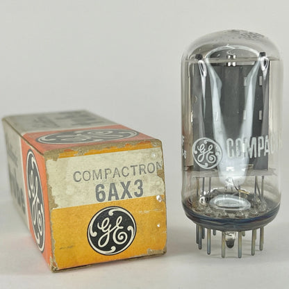 (1) Tested GE 6AX3 Compactron Tube with Box Date Code JF Half Wave Rectifier