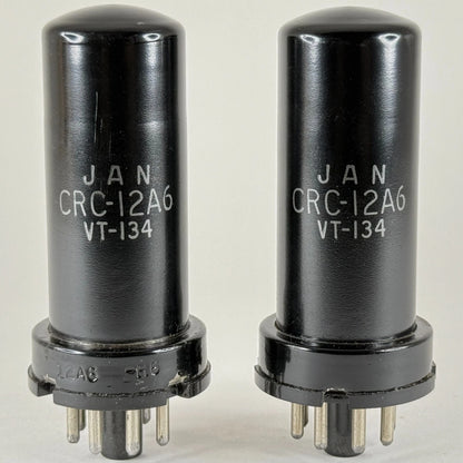 Tested 1944 Matched Pair Mil Spec RCA JAN CRC 12A6 Tubes Date Codes H6E (a)