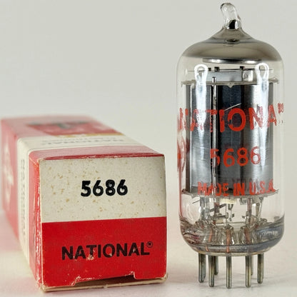 (1) Tested National Electronics 5686 Tube with Box Beam Power Vacuum Tube (a)