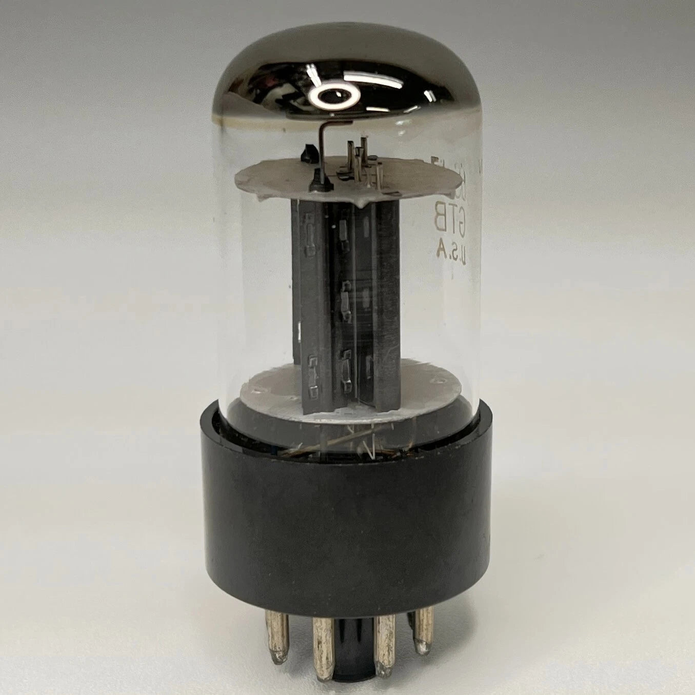 (1) Tested 1966 GE 6SN7GTB Tube Black Plates Halo O Getter Code KV 6SN7 GT