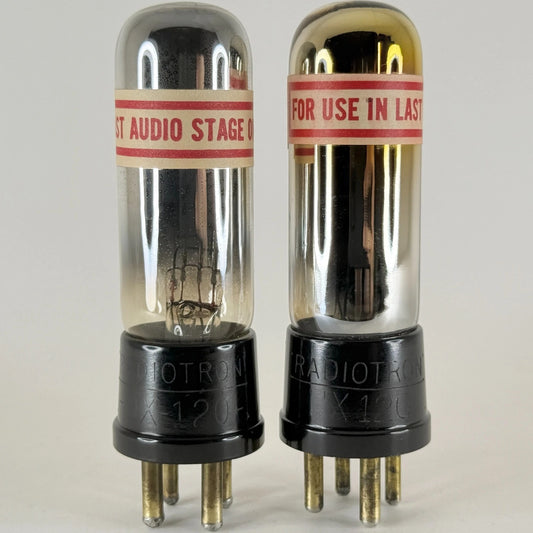 Tested Balanced Matched Pair RCA Radiotron UX-120 Tubes Type 20 UX 120 Tubes (d)