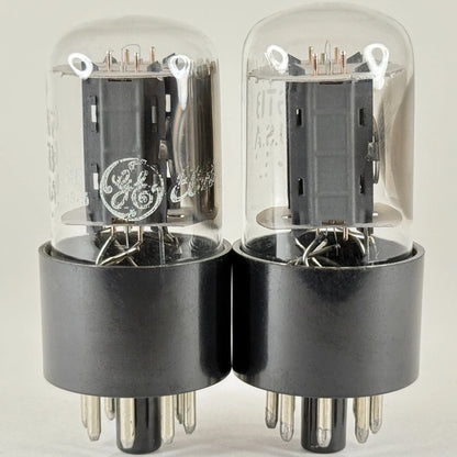 Matched Pair GE 6SN7GTB Tubes Glow Top Filament O Getter Code MF 6SN7GT