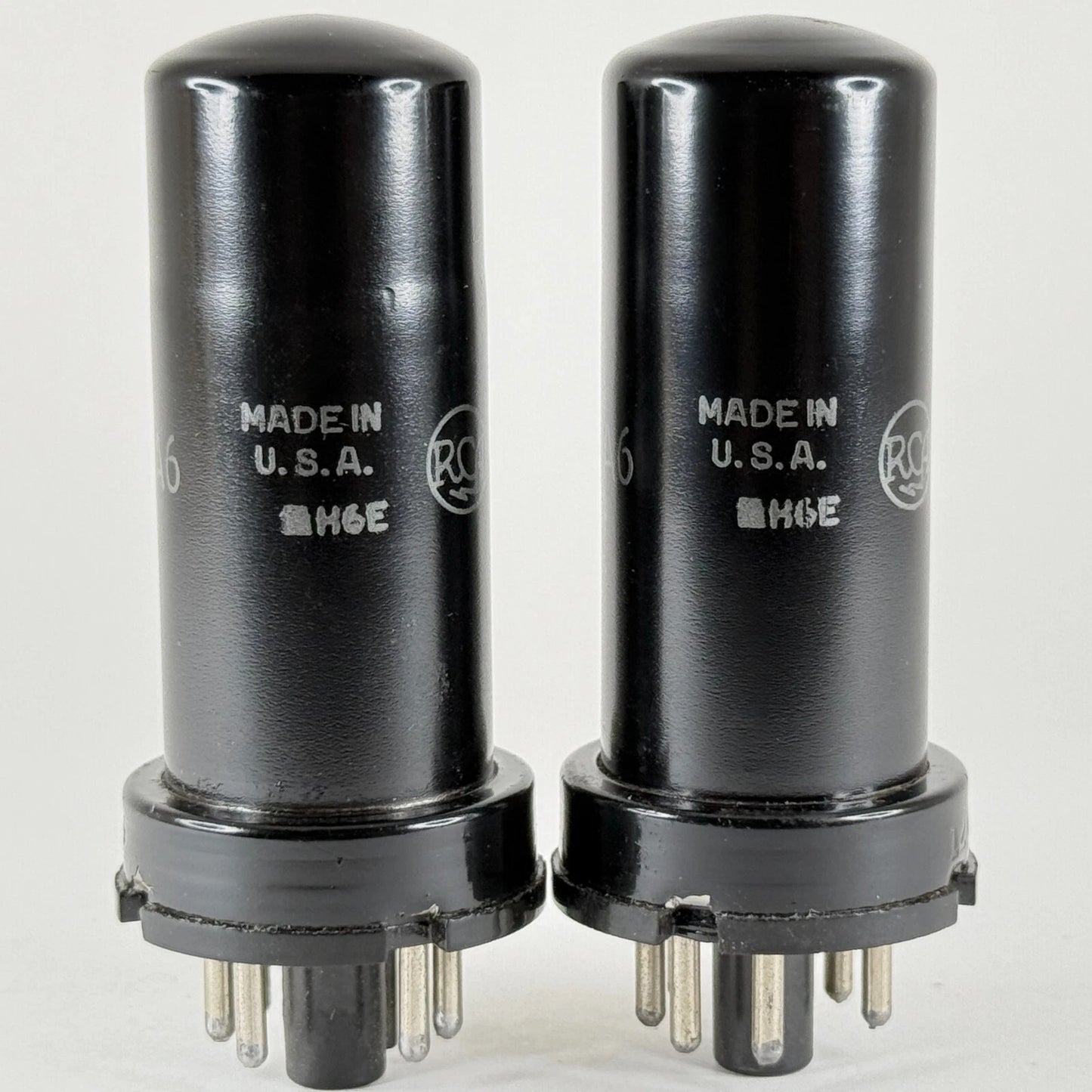 Tested 1944 Matched Pair Mil Spec RCA JAN CRC 12A6 Tubes Date Codes H6E (a)