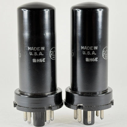 Tested 1944 Matched Pair Mil Spec RCA JAN CRC 12A6 Tubes Date Codes H6E (a)