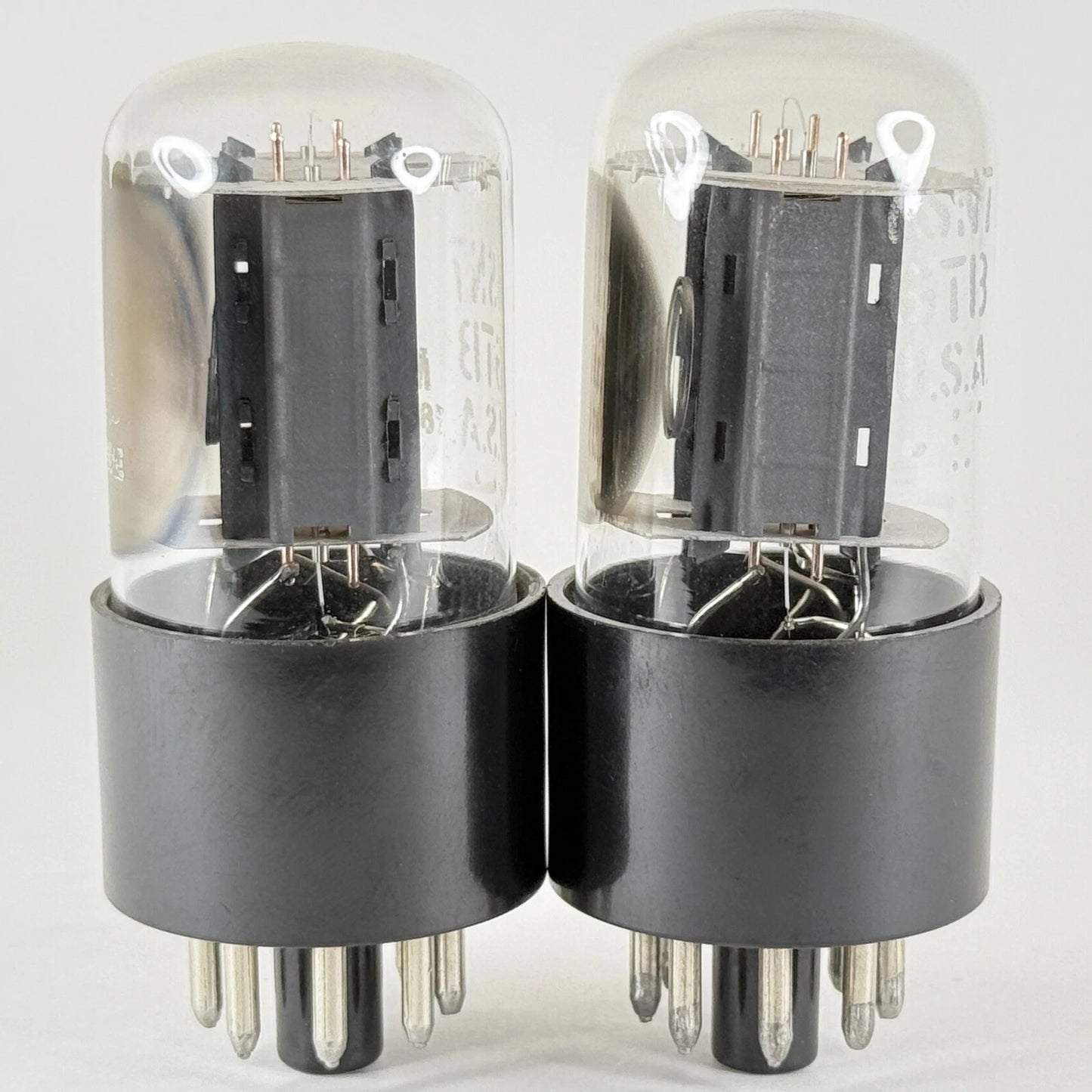 Matched Pair GE 6SN7GTB Tubes Glow Top Filament O Getter Code MF 6SN7GT