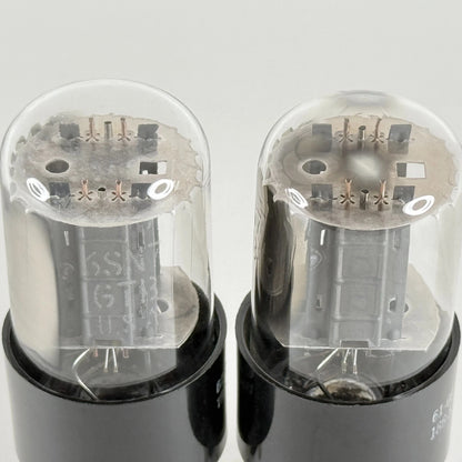 Tested Matched Pair GE 6SN7 GTB Tubes Copper Grid Posts Horseshoe 62-26 & 61-09