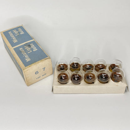 Lot of (10) Tested Vintage No. 67 Clear Bayonet 12V Globe Miniature Lamps Bulbs