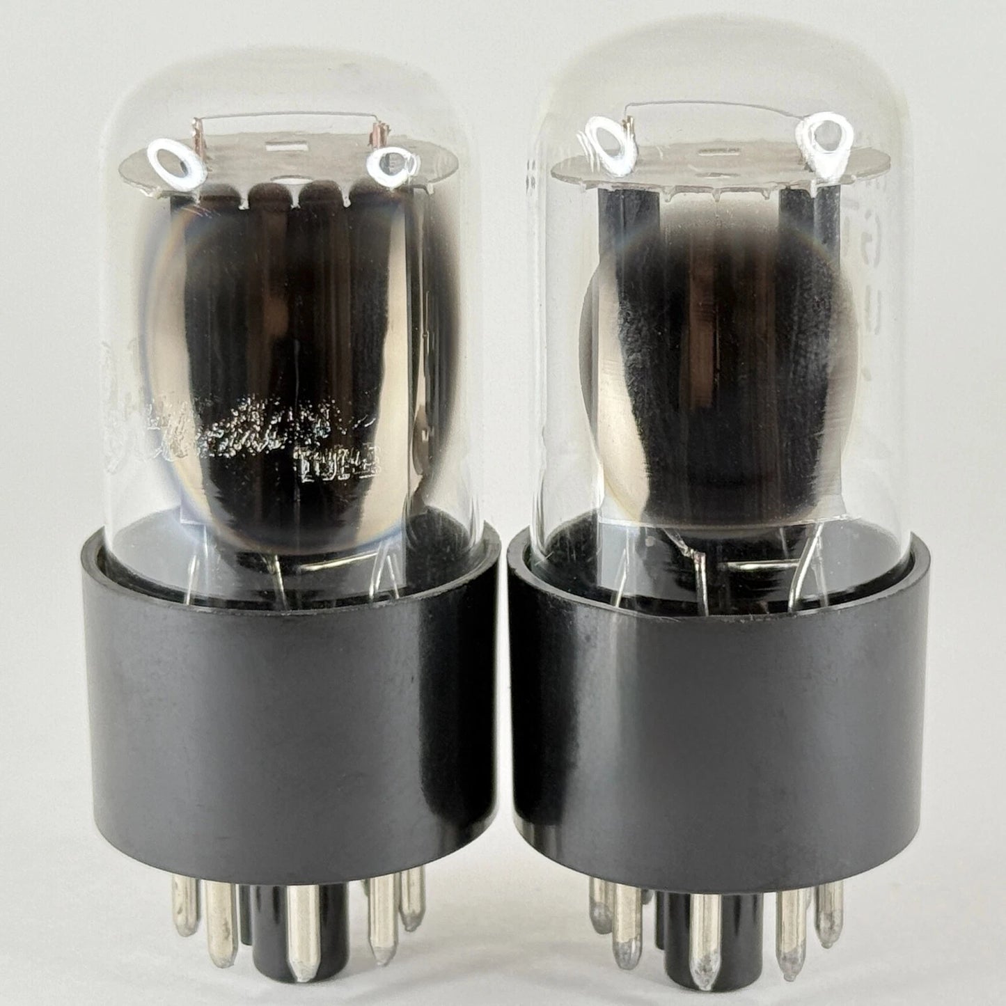 Matched Pair GE 6SN7GTB Tubes Glow Top Filament O Getter Code MF 6SN7GT