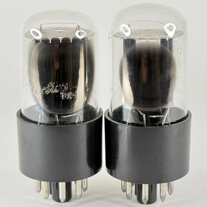 Matched Pair GE 6SN7GTB Tubes Glow Top Filament O Getter Code MF 6SN7GT
