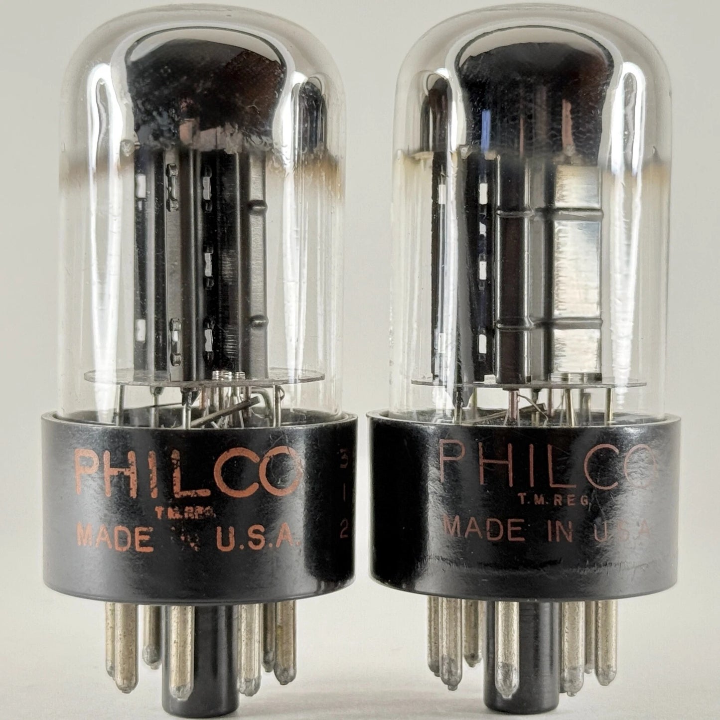 Matched & Balanced Philco 6SN7GTB Tubes Black Angle Plates 57-52 56-13 6SN7GT