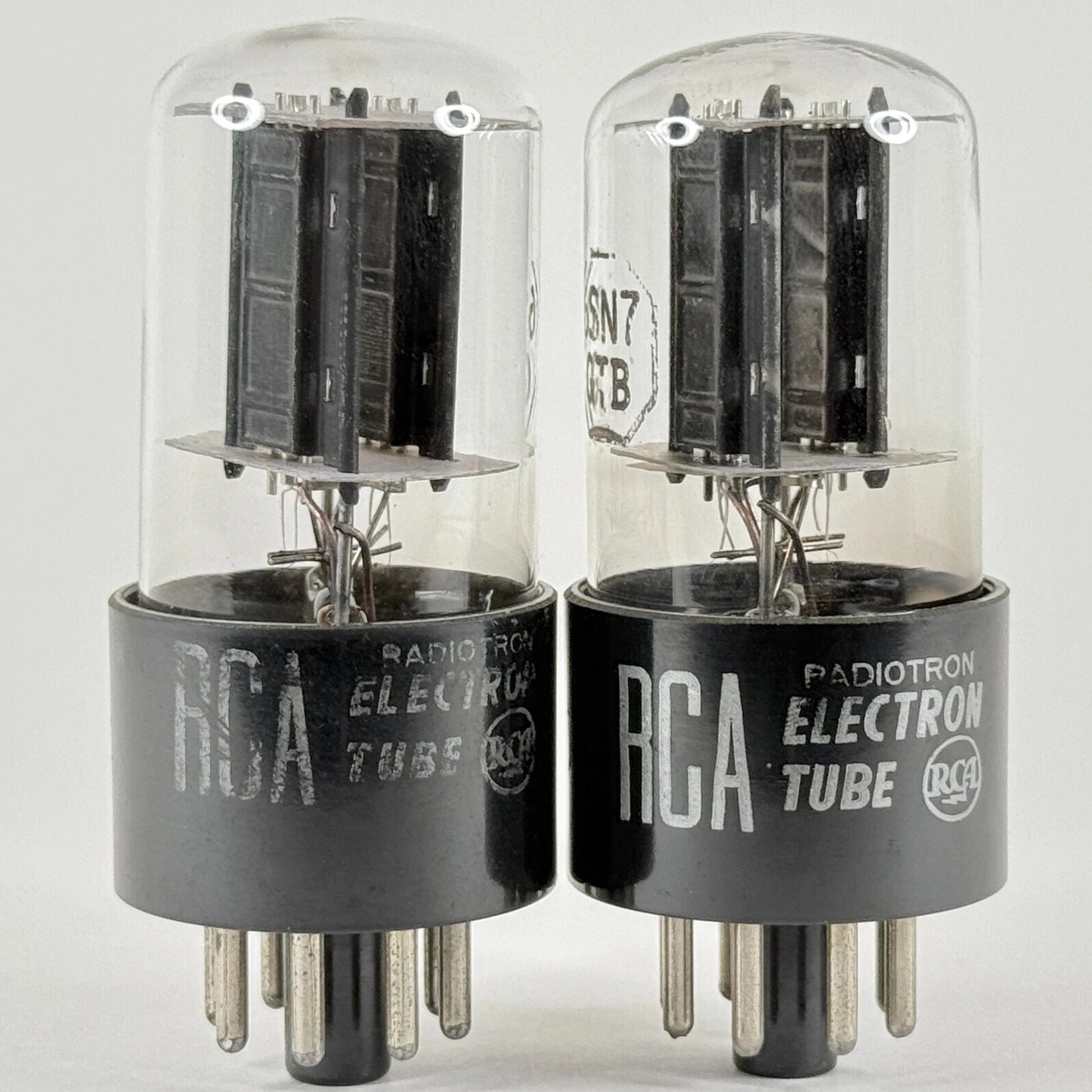 Tested Matched Pair RCA 6SN7GTB Tubes Black Plates Codes LD & KG 6SN7GT