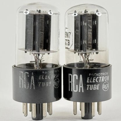 Tested Matched Pair RCA 6SN7GTB Tubes Black Plates Codes LD & KG 6SN7GT