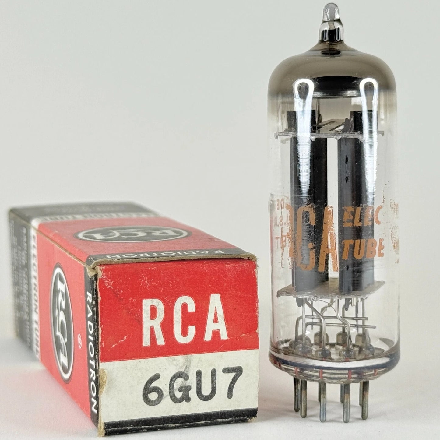 (1) Tested RCA 6GU7 Tube with Box Date Code BT Tall Gray Plates Halo Getter