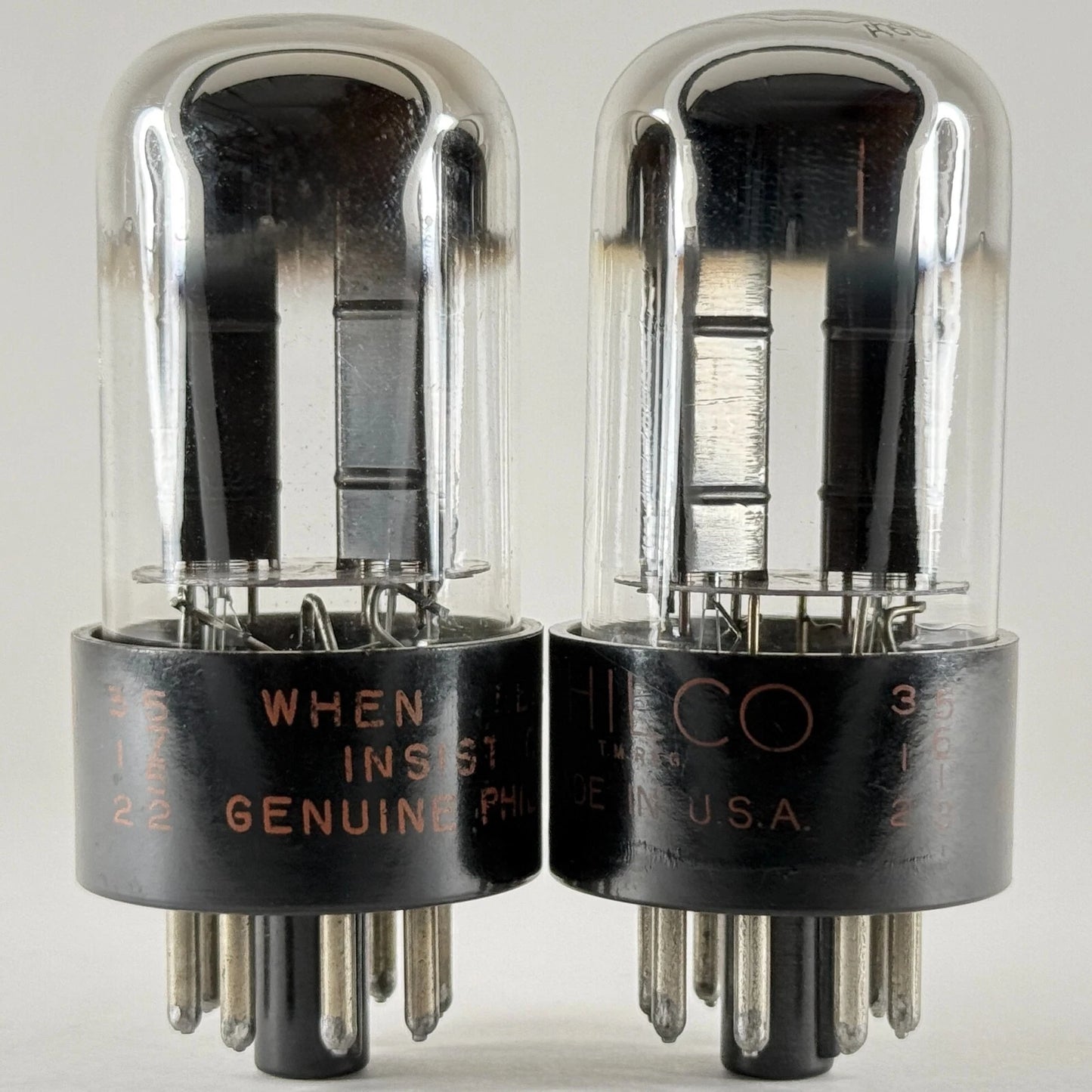 Matched & Balanced Philco 6SN7GTB Tubes Black Angle Plates 57-52 56-13 6SN7GT