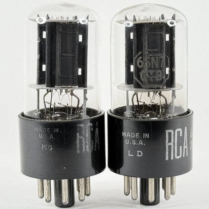 Tested Matched Pair RCA 6SN7GTB Tubes Black Plates Codes LD & KG 6SN7GT
