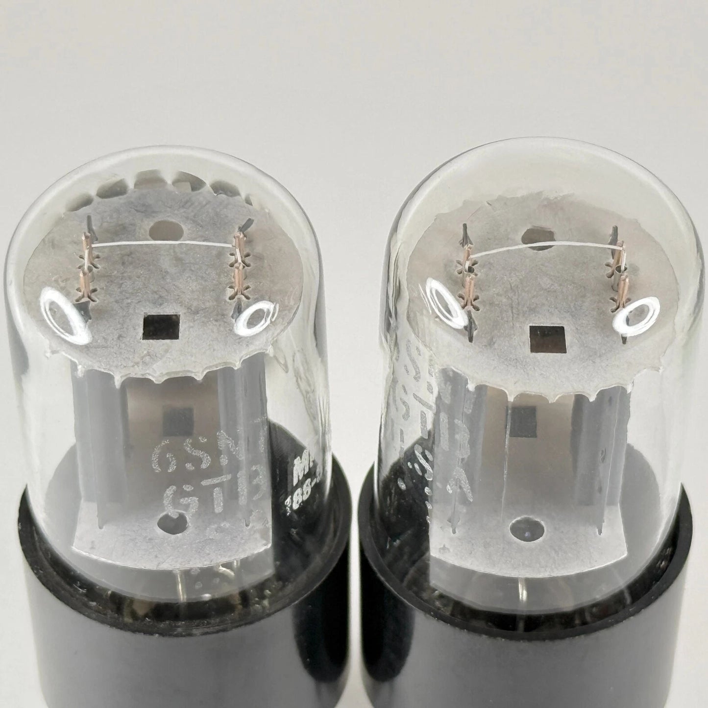 Matched Pair GE 6SN7GTB Tubes Glow Top Filament O Getter Code MF 6SN7GT
