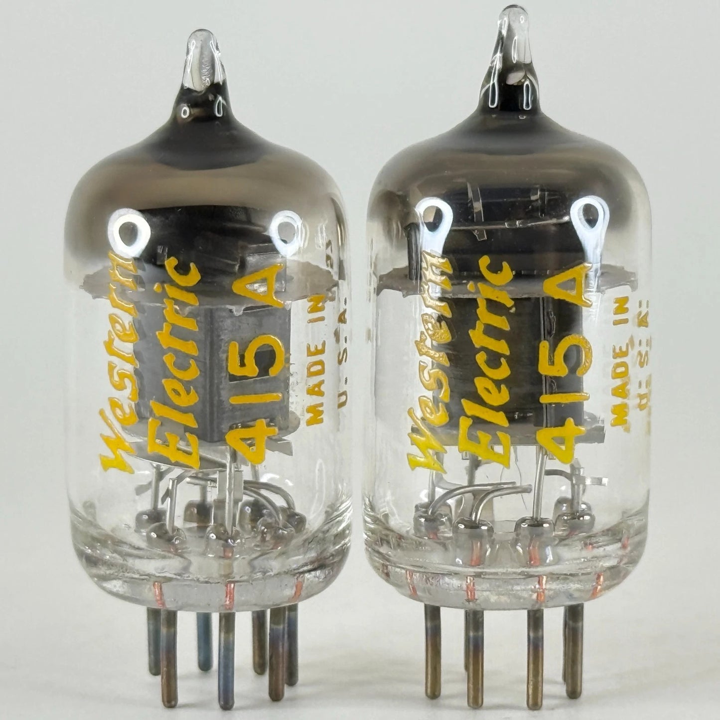 Tested Matched Pair 1968 Western Electric 415A Tubes Black Plate Codes 6852 6839