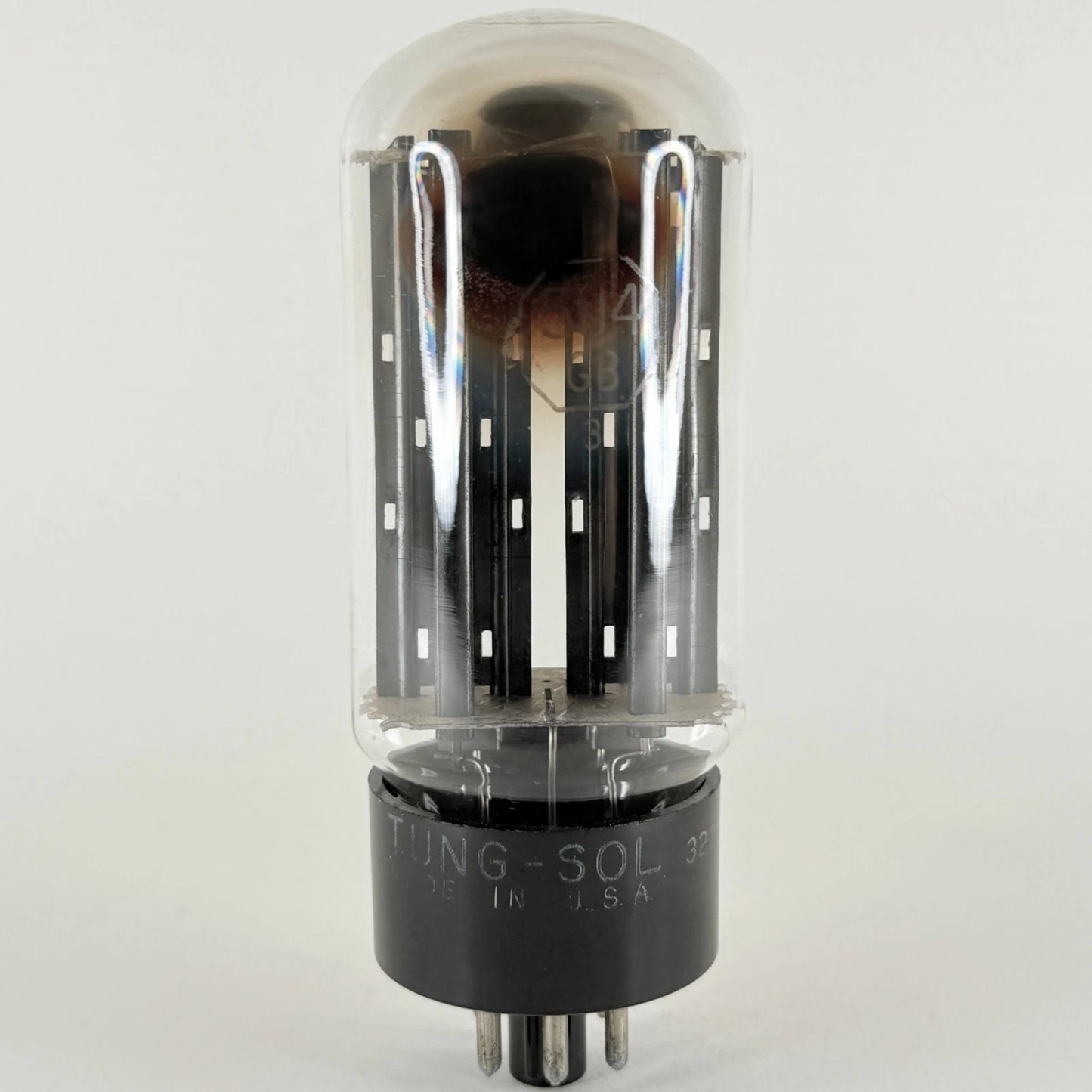 (1) Tested 1956 Tung Sol 5U4GB Tube Smooth Black Plates Dual Getters Code 619-3
