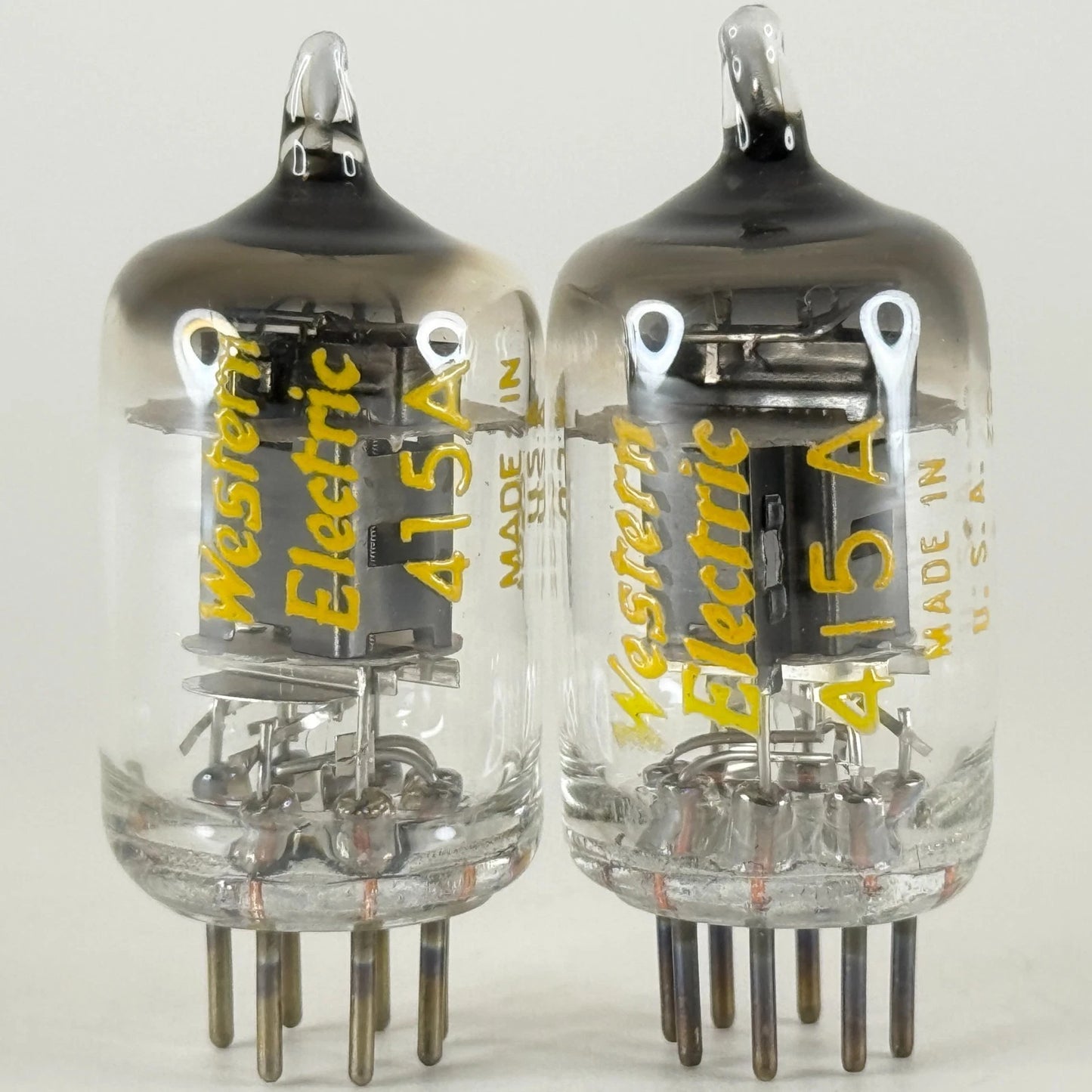 Tested Matched Pair 1970 Western Electric 415A Tubes Black Plate Codes 7026 7052