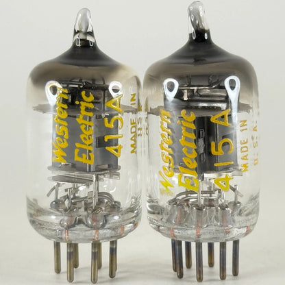 Tested Matched Pair 1970 Western Electric 415A Tubes Black Plate Codes 7026 7052