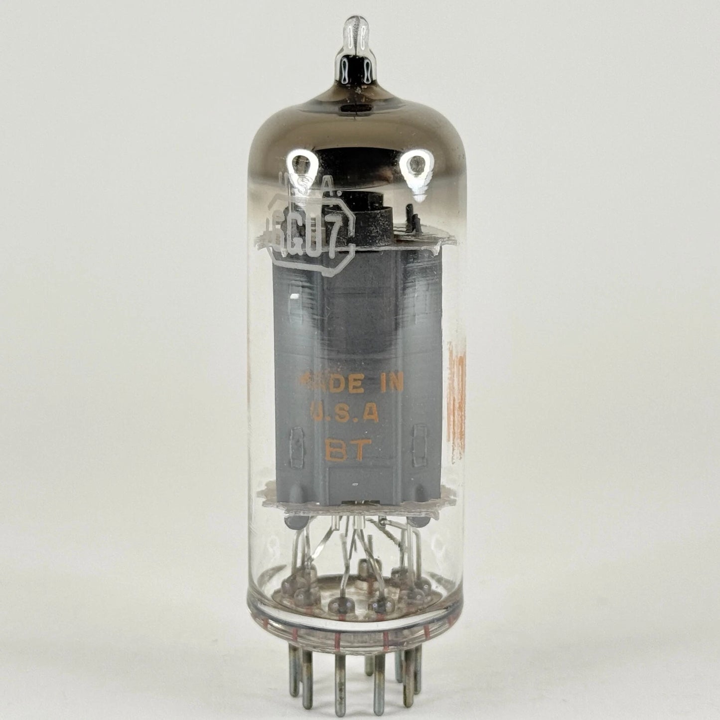 (1) Tested RCA 6GU7 Tube with Box Date Code BT Tall Gray Plates Halo Getter