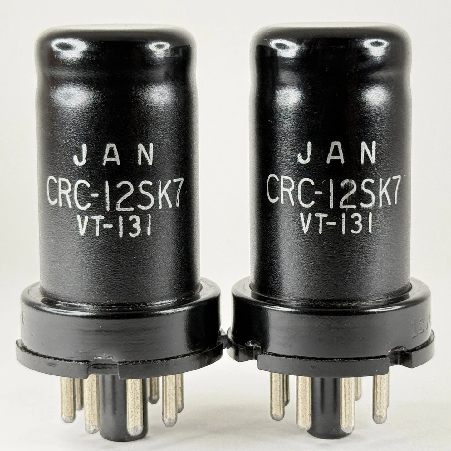 Matched Pair 1943 RCA JAN CRC 12SK7 Tubes Codes H6E RCA VT-131 Tubes (b)