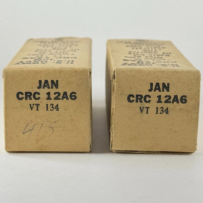 Tested 1944 Matched Pair Mil Spec RCA JAN CRC 12A6 Tubes Date Codes H6E (a)