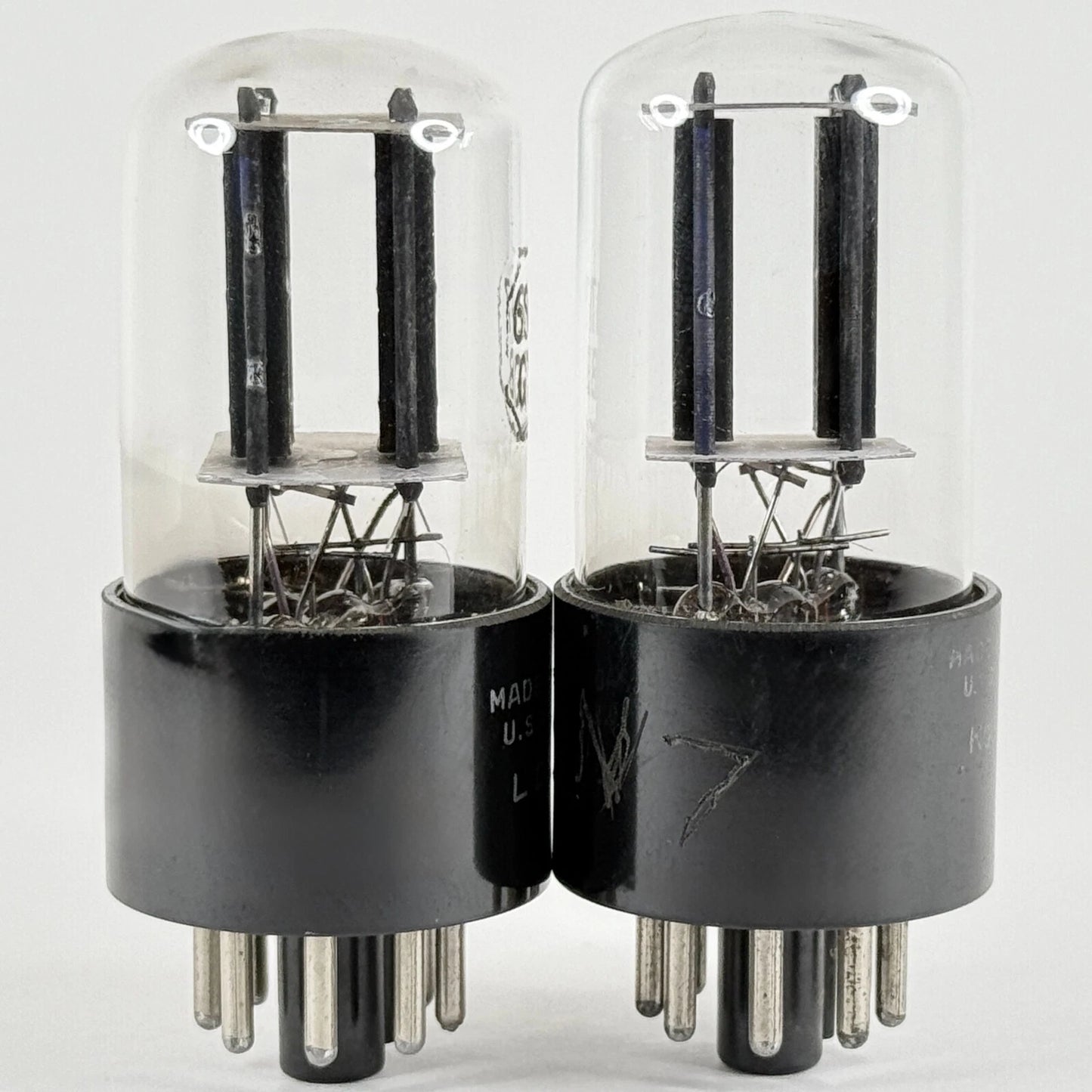 Tested Matched Pair RCA 6SN7GTB Tubes Black Plates Codes LD & KG 6SN7GT