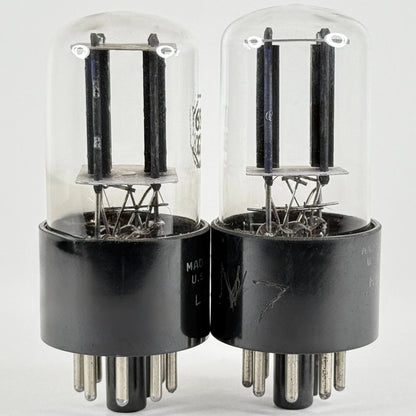 Tested Matched Pair RCA 6SN7GTB Tubes Black Plates Codes LD & KG 6SN7GT