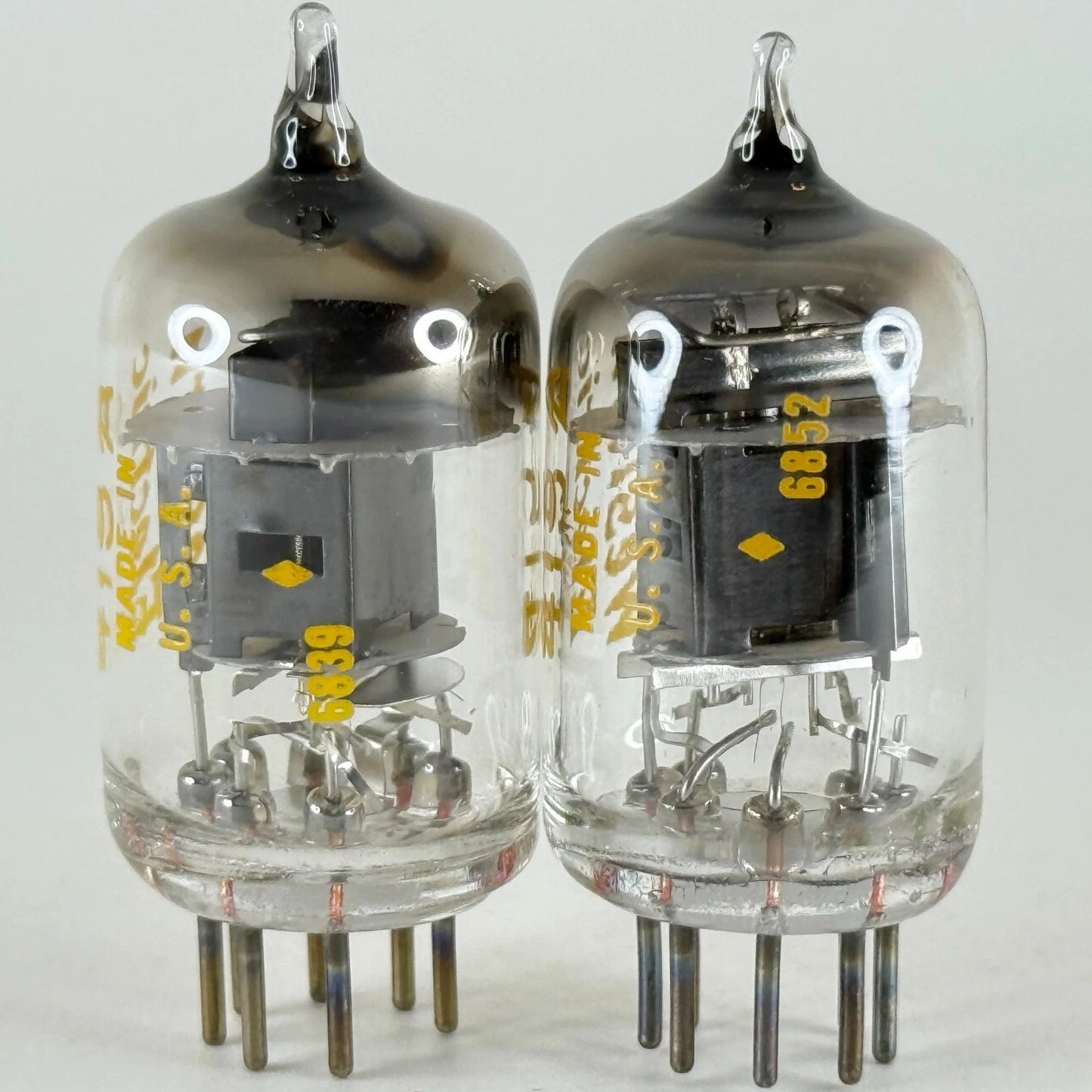 Tested Matched Pair 1968 Western Electric 415A Tubes Black Plate Codes 6852 6839