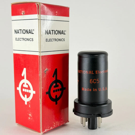 (1) Tested Strong National Electronics 6C5 Tube with Box Medium Mu Triode (a)