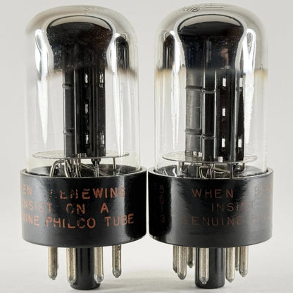 Matched & Balanced Philco 6SN7GTB Tubes Black Angle Plates 57-52 56-13 6SN7GT