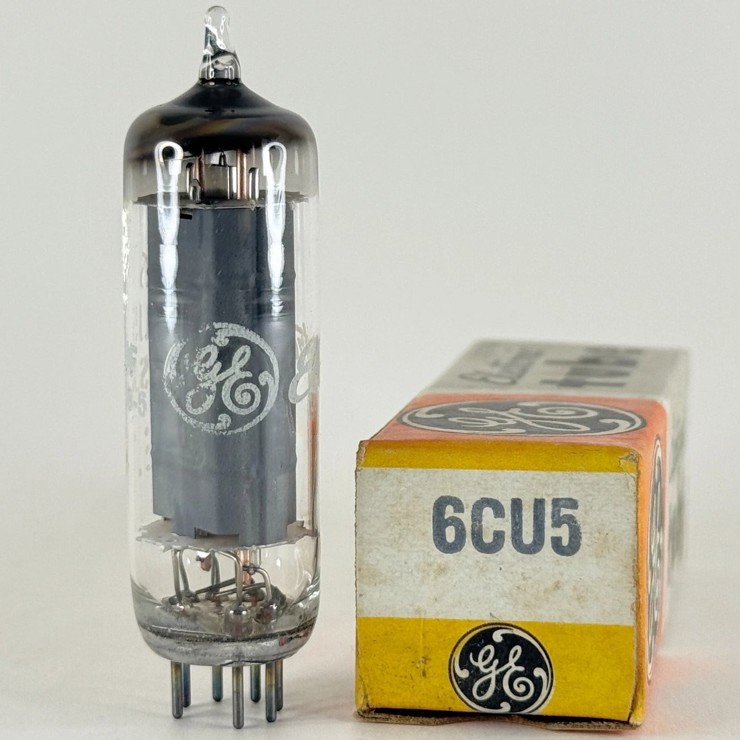 (1) Tested Very Strong GE 6CU5 & Box Date Code NF Gray Plate Power Pentode (a)