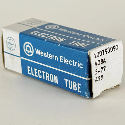 (1) Tested 1977 Western Electric 408A Tube & Box Black Plates O Halo Code 7713