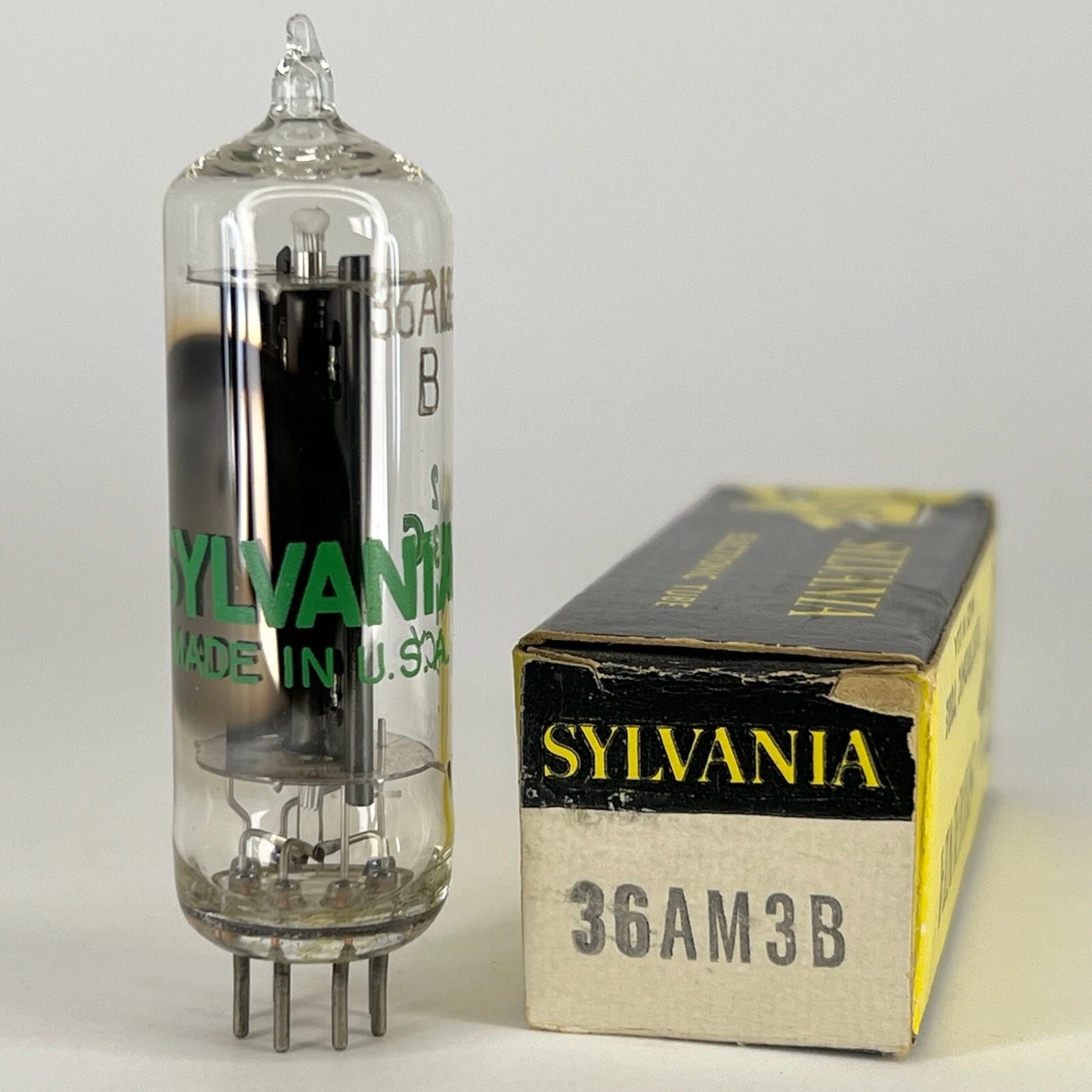 (1) Tested Sylvania 36AM3B Tube with Box Date Code BCY 36AM3 B Rectifier Tube